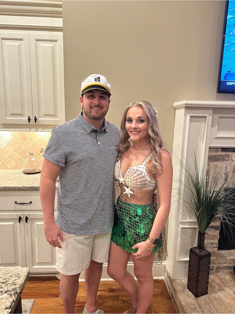 Mermaid Costume Green Shell Top and Scaled Skirt - Party Supplies